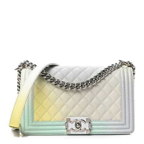 chanel caviar quilted medium cuba rainbow boy flap|Flap Bags .